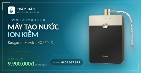 Máy tạo nước ion kiềm Kangaroo Sumire KGRF04E — lắp thêm vào  máy lọc RO sẵn có, không phải thay máy mới.