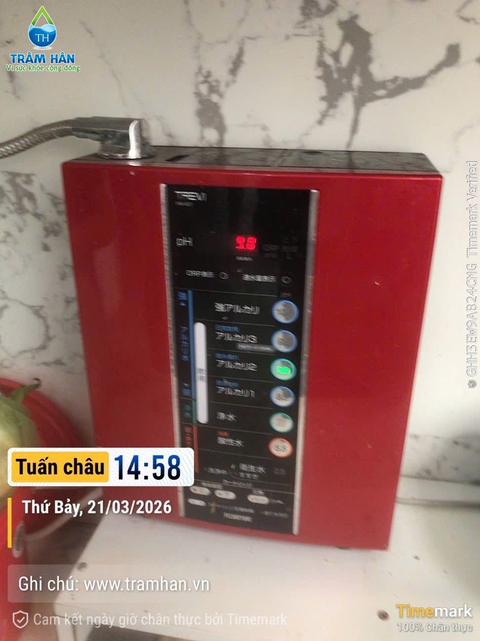 Máy ion kiềm Trevi – Nhật Bản tại nhà khách hàng